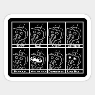 Robot Emotion Chart White Sticker